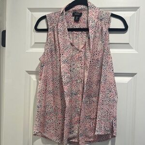 Jones New York Sleeveless Blouse - Pink and Black
